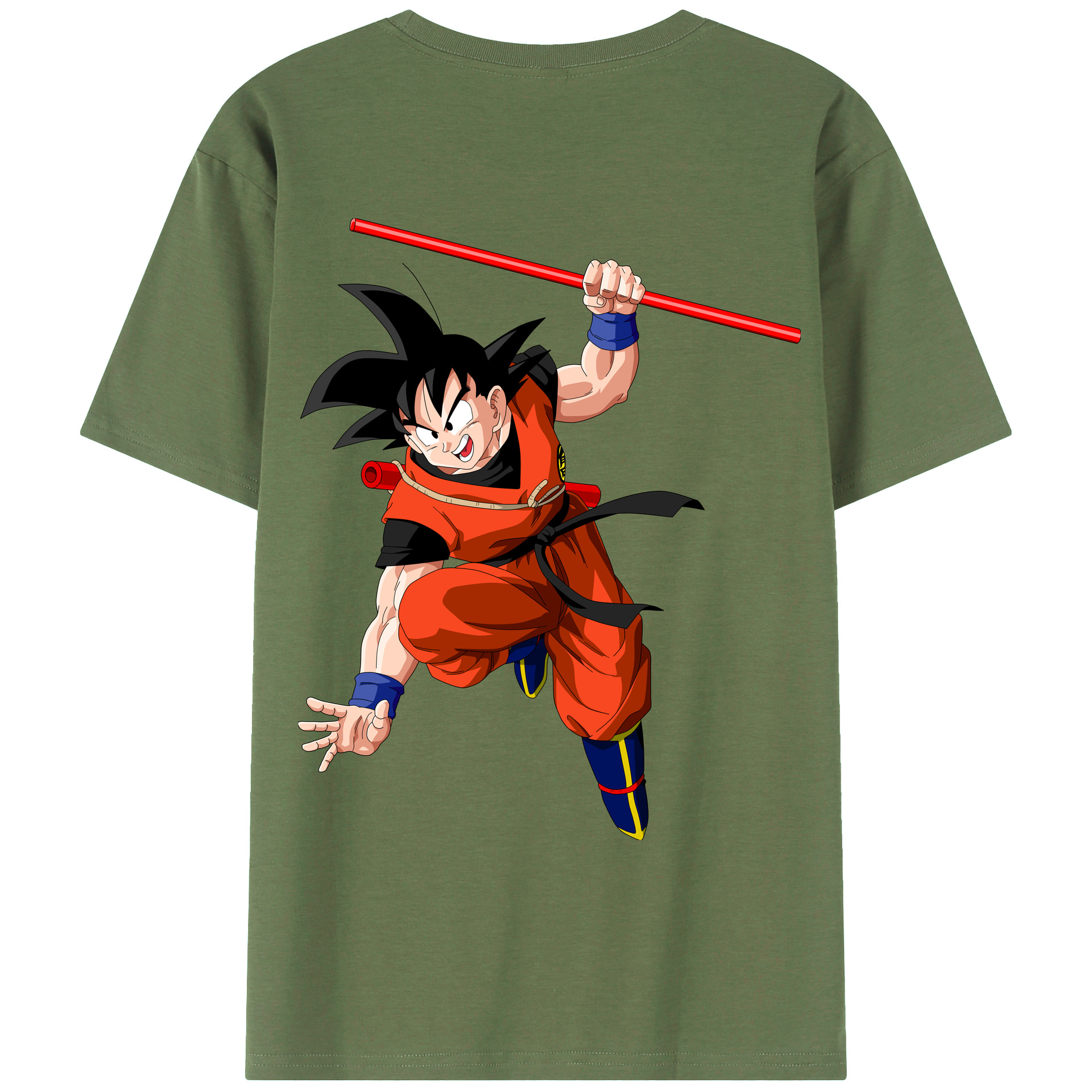 （画像用） ドラゴンボール 孫悟空（そん ごくう）Son Goku カカロット DRAGON BALL Kakarotto 綿100％ メンズ半袖Tシャツ（バックプリント） 通気性